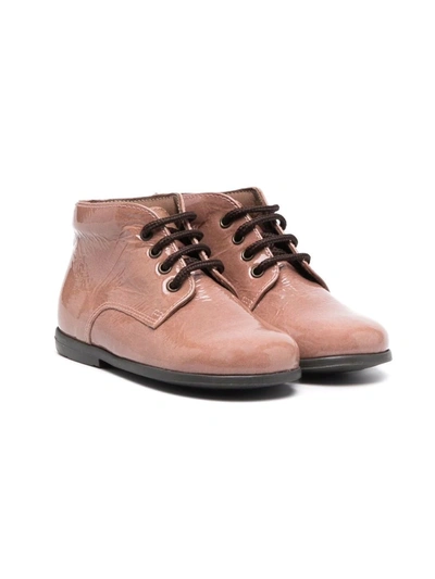Shop Pèpè Patent Leather Boots In Neutrals