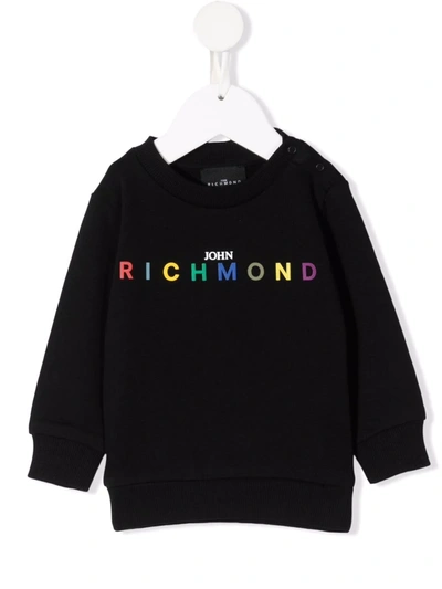 Shop John Richmond Junior Rainbow Logo Sweatshirt In Black