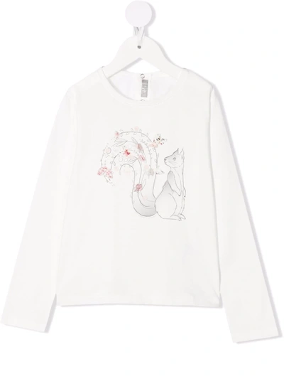 Shop Il Gufo Graphic-print Crew Neck Sweatshirt In White