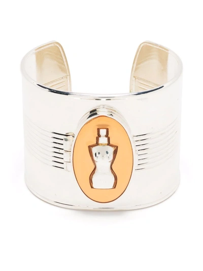 Pre-owned Jean Paul Gaultier 1993 Classique Perfume Motif Cuff Bracelet In Grey