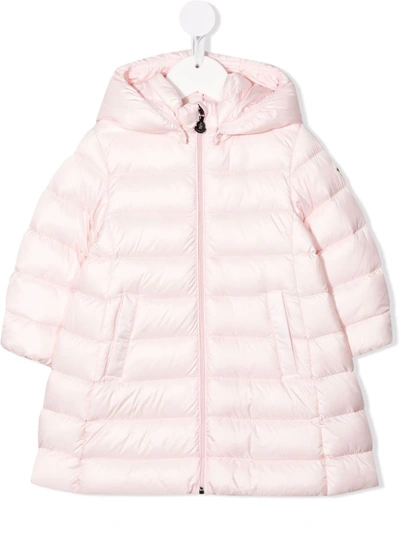 Shop Moncler Hooded Padded Coat In Pink