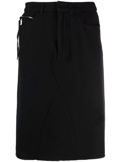Pre-owned Maison Margiela 2000s High-waisted Straight Skirt In Black