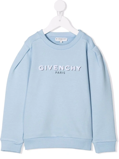 Shop Givenchy Logo Print Sweatshirt In Blue