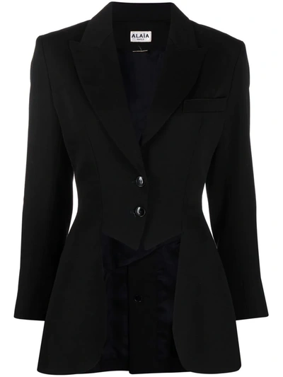 Pre-owned Alaïa 1980s Single-breasted Fitted Blazer In Black