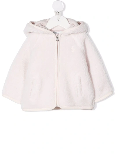 Shop Ralph Lauren Hooded Faux-shearling Coat In Pink
