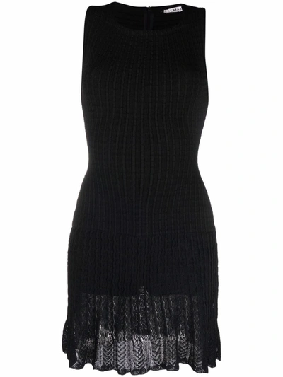 Pre-owned Alaïa 1980s Knitted Fitted Dress In Black