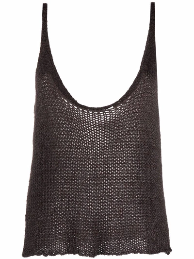 Pre-owned Helmut Lang 1990s Crochet Sleeveless Top In Grey
