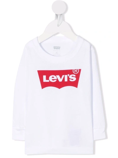 Shop Levi's Logo-print Cotton T-shirt In White