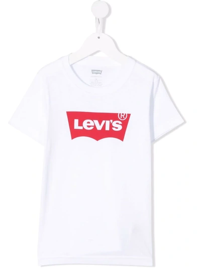 Shop Levi's Logo-print Cotton T-shirt In White