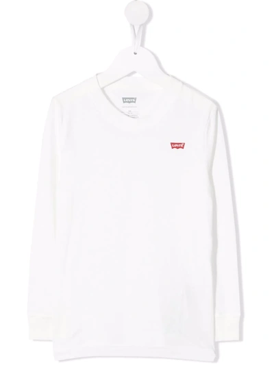 Shop Levi's Logo-print Cotton T-shirt In White