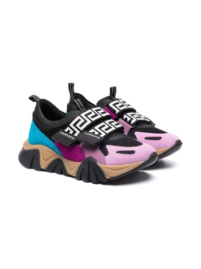 Versace Sneakers With Multicolor Print Kids In Purple