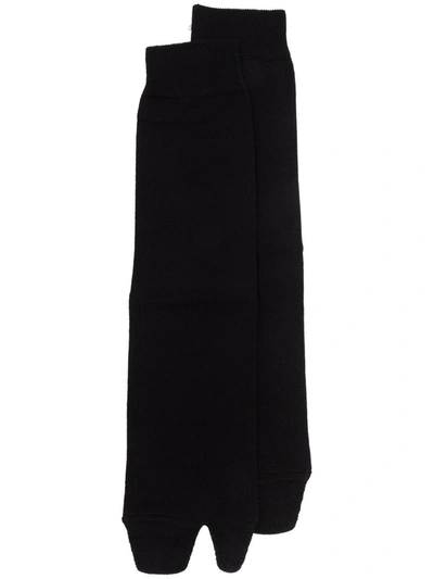 Shop Maison Margiela Tabi Knee-high Socks In Black