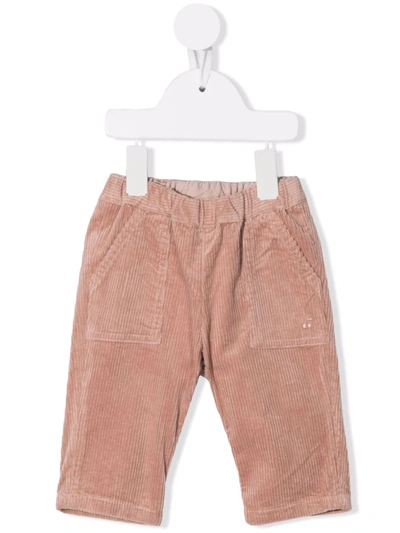 Shop Bonpoint Embroidered Corduroy Trousers In Pink