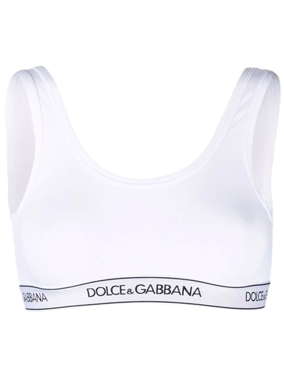 Shop Dolce & Gabbana Logo-band Sports Bra In Black