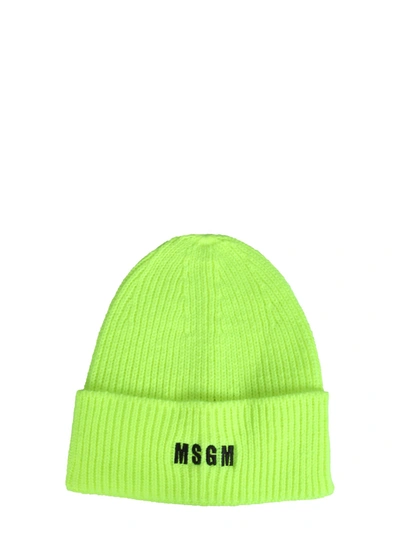 Shop Msgm Acrylic Hat In Yellow