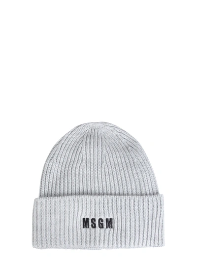 Shop Msgm Acrylic Hat In Grey