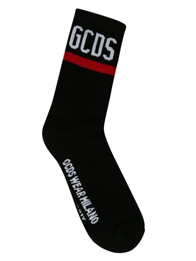 Shop Gcds Ribbed Logo Socks In Black