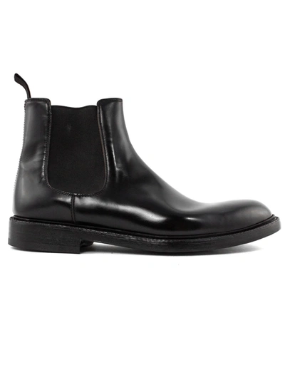 Shop Green George Black Smooth Leather Ankle Boot In Nero
