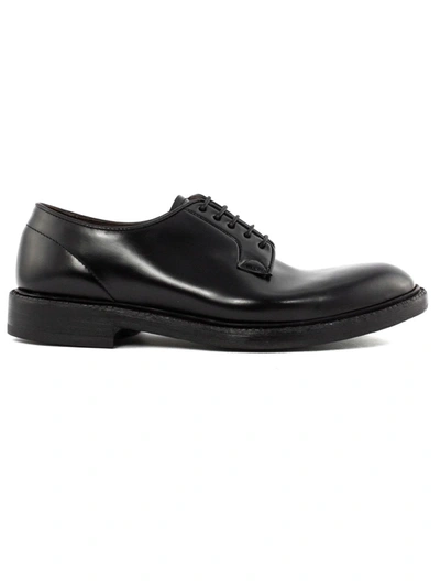 Shop Green George Lace-up In Black Bull Leather In Nero