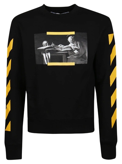 Shop Off-white Carav Painting Slim Sweatshirt In Black Multicolor