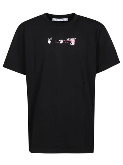 Shop Off-white Acrylic Arrow Slim T-shirt In Black Fuchsia