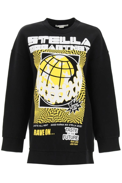 Shop Stella Mccartney Rave Print Sweatshirt In Black (black)