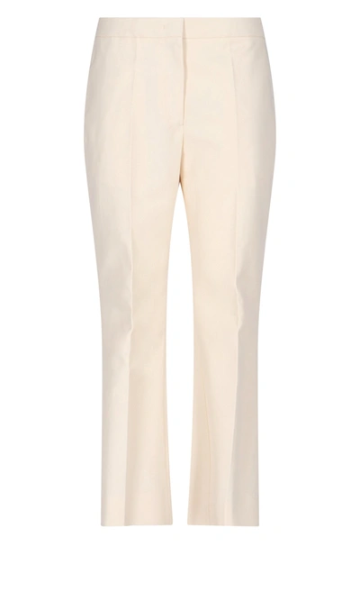 Shop Jil Sander Flared Cropped Pants In White