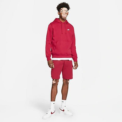 Shop Nike Men's Sportswear Club Fleece Cargo Shorts In Pomegranate/pomegranate/white