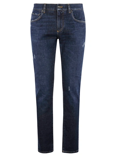 Dolce & Gabbana Ripped-detail Denim Jeans In Blue | ModeSens