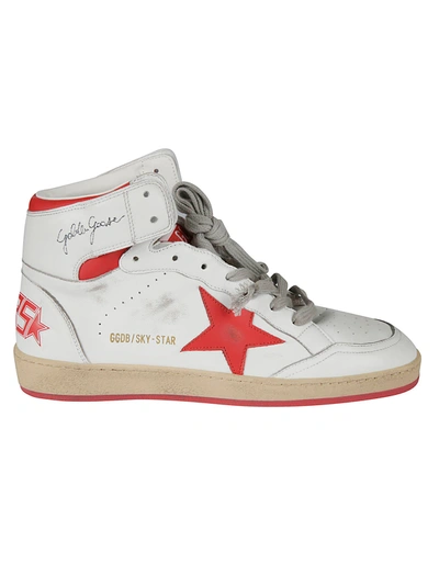 Shop Golden Goose Sky Star Sneakers In White/red