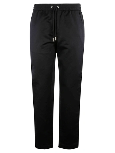 Shop Burberry Straight Drawstring Trousers In Black