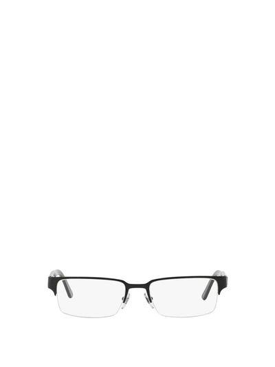 Versace 53mm Rectangle Optical Glasses In Matte Black