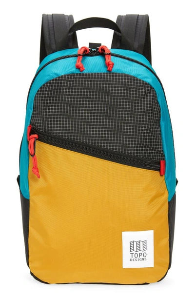 Shop Topo Designs Light Backpack In Mustard/ Ripstop/ Turquoise