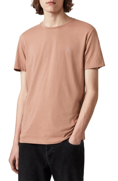 Shop Allsaints Tonic Slim Fit Crewneck T-shirt In Bronzed Pink