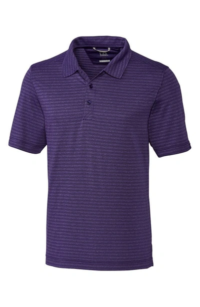 Shop Cutter & Buck Cascade Mélange Stripe Polo In College Purple Heather