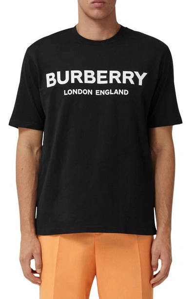 Shop Burberry Letchford Logo Graphic Tee In Black