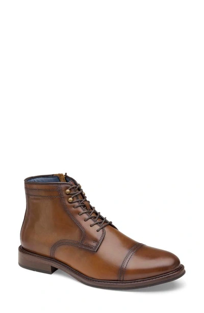 Shop Johnston & Murphy Raleigh Xc Flex Cap Toe Boot In Tan