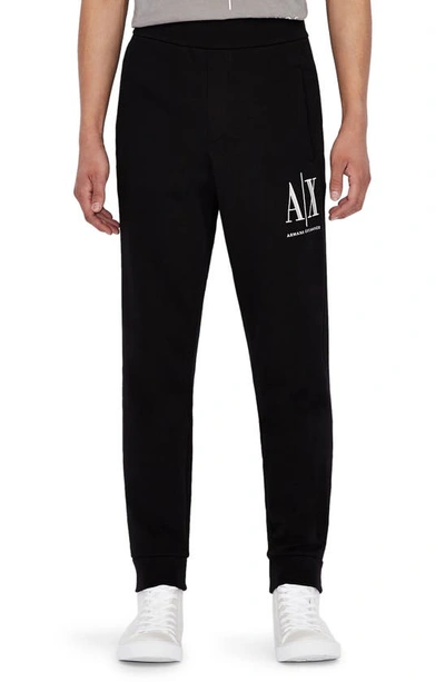 Shop Giorgio Armani Icon Fleece Jogger Sweatpants In Black