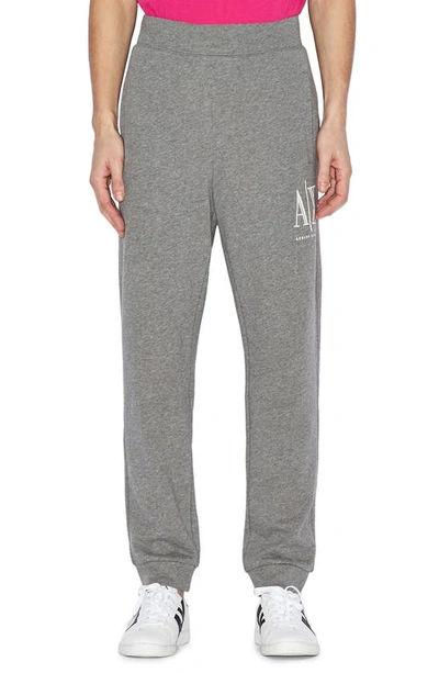 Shop Giorgio Armani Icon Fleece Jogger Sweatpants In Heather Grey