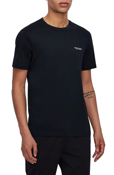 Shop Giorgio Armani Milano/new York Logo T-shirt In Navy