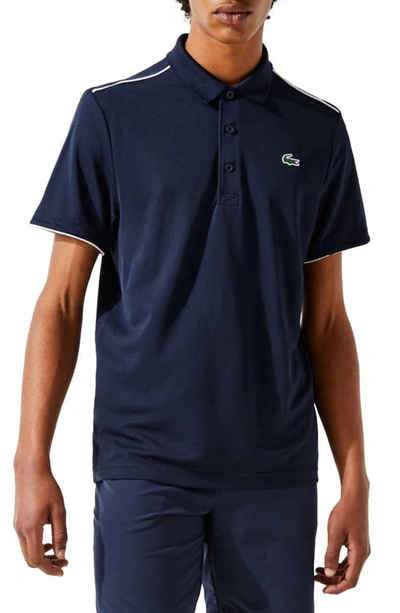 Lacoste Ultra Dry Polo Shirt In Navy Blue/ White | ModeSens