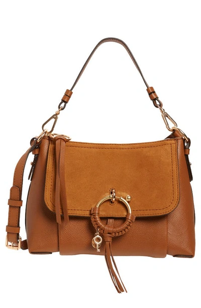 Shop See By Chloé Small Joan Leather Shoulder Bag In Caramello