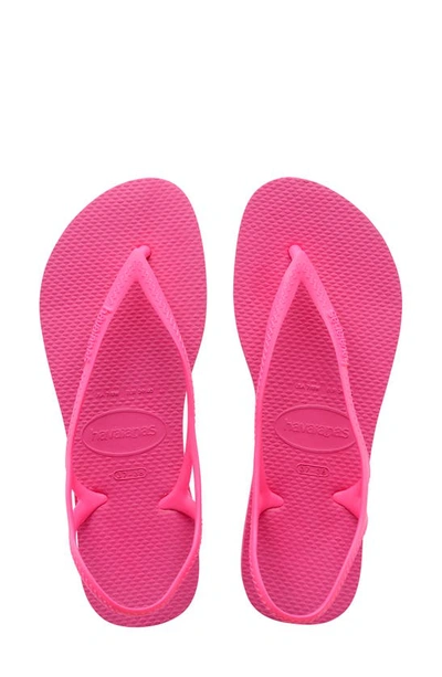 Shop Havaianas Sunny Slingback Sandal In Pink Flux