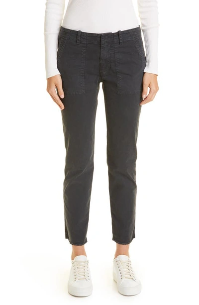 Shop Nili Lotan Jenna Slim Crop Stretch Twill Pants In Carbon