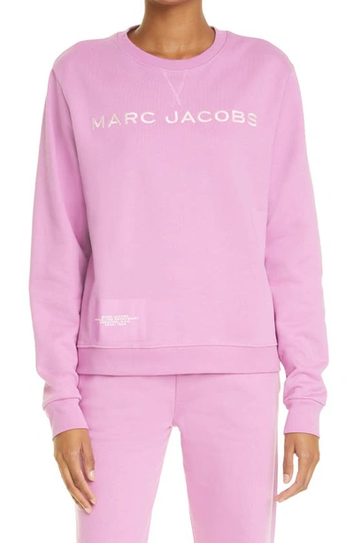 Shop Marc Jacobs The Cotton Logo Sweatshirt In Cyclamen