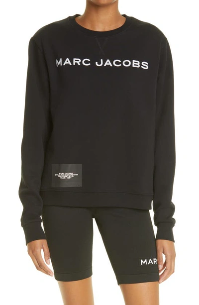 Shop Marc Jacobs The Cotton Logo Sweatshirt In Black