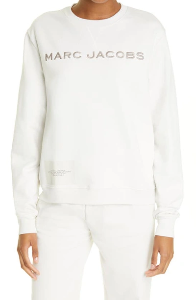 Shop Marc Jacobs The Cotton Logo Sweatshirt In Chalk