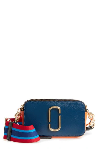 Shop Gucci The Snapshot Leather Crossbody Bag In Blue Sea Multi