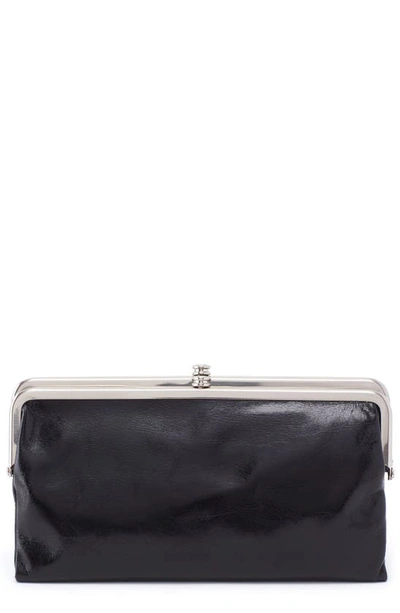 Shop Hobo Lauren Leather Double Frame Clutch In Black