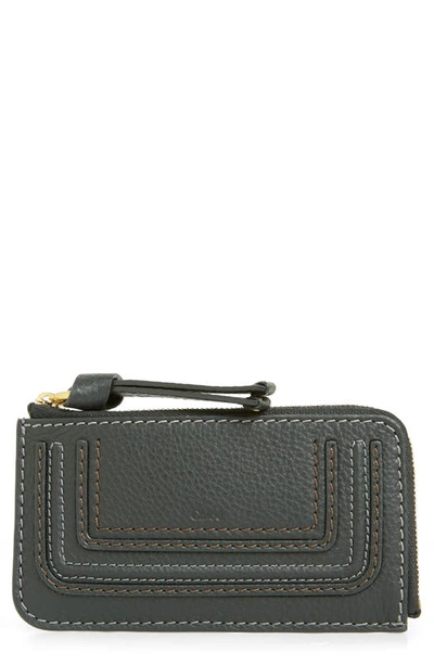 Shop Chloé Medium Marcie Leather Zip Card Holder In Black